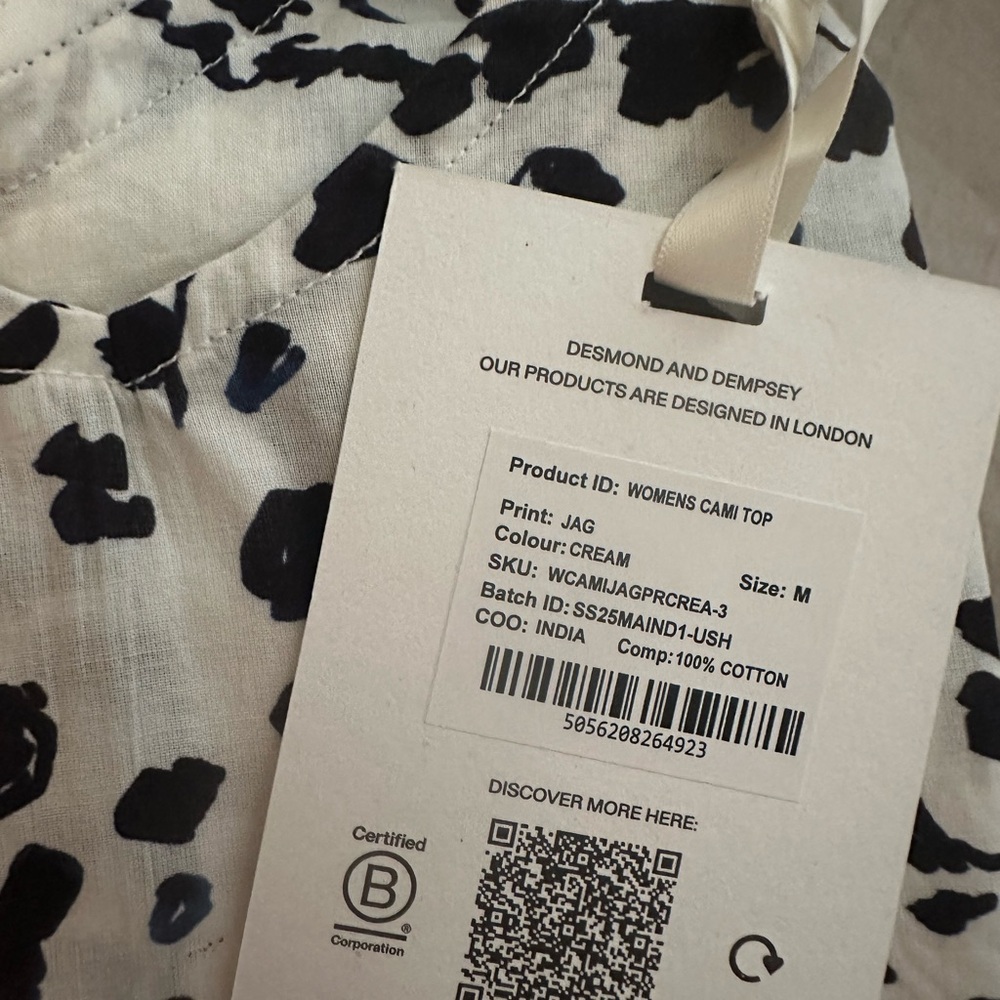 NWT: Women's Leopard Print Pajama Set - White and Black - Picture 4 of 5